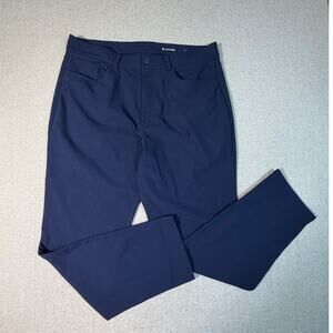 G/FORE Mens 35x30 Blue Tour 5 Pocket 4 Way Stretch Straight Leg Golf Pant Luxury